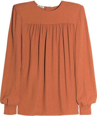  Ruched Crepe Blouse 