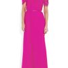 Oscar De La Renta Asymmetric Draped Silkchiffon Gown in Purple (fuchsia) - Lyst