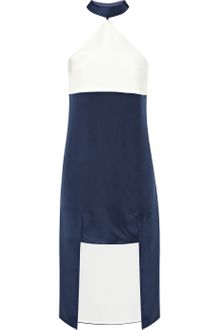 Richard Nicoll Two-tone Silk-crepe Halterneck Dress - Lyst