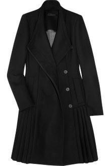 Victoria Beckham Pleated Wool Coat - Lyst