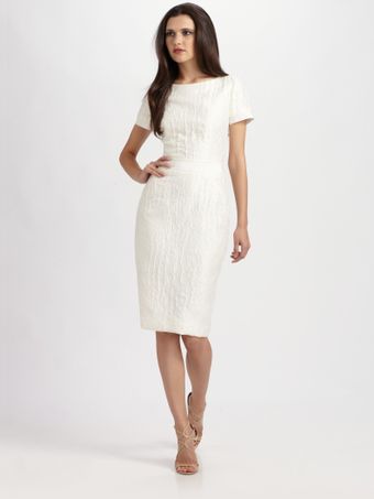 Carolina Herrera Textured Linen Dress - Lyst