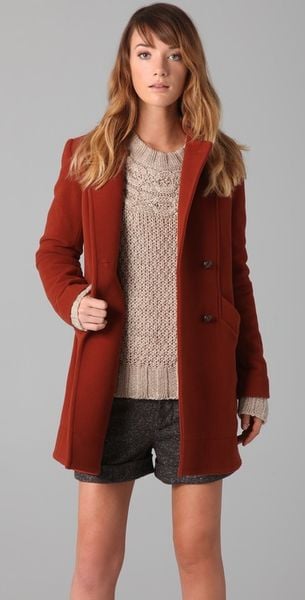 Lover Hooded Pea Coat - Lyst