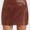 Vince Pleated Lambskin Leather Mini Skirt in Brown (bourbon) - Lyst