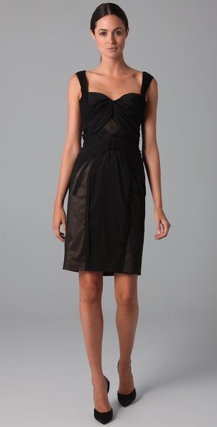 Zac Posen Corset Dress in Black - Lyst