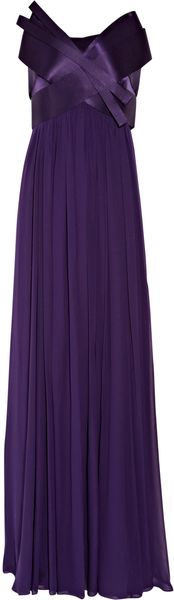 Notte By Marchesa Silk-chiffon Strapless Gown - Lyst
