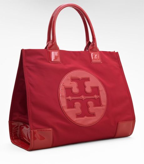 tory burch ella tote red