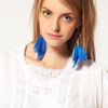Asos Collection Lipsy Exclusive To Asos Metal Feather Drop Earrings in Blue (cobalt) - Lyst