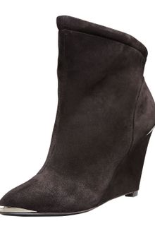 Belle By Sigerson Morrison Suede Wedge Bootie - Lyst