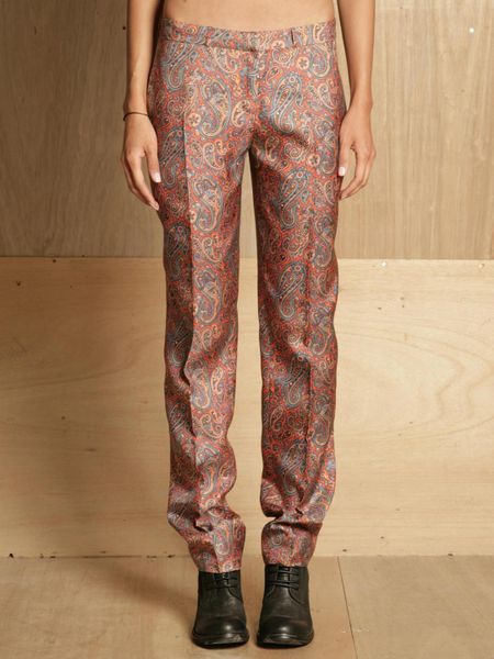 J.w. Anderson J.w. Anderson Womens Paisley Cigarette Trouser in Orange - Lyst