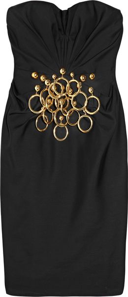 Moschino Ring-embellished Wool-blend Dress - Lyst