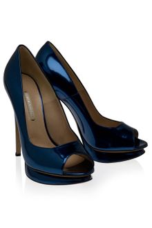 Nicholas Kirkwood Metallic Peeptoe Heels - Lyst