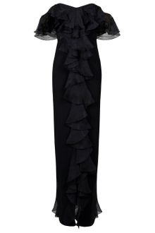 Notte By Marchesa Ruffled Orgz Cascade Gown - Lyst