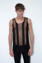 Topman Aaa Black Laddered Vest