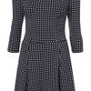 Topshop Navy Spot Fit and Flare Dress in Black (navy blue) - Lyst