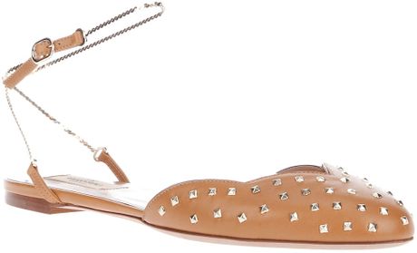 valentino flat studded shoes