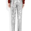 Etro Metallic Silkblend Cropped Pants in Silver - Lyst