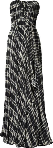 Lela Rose Strapless Silkchiffon Gown in Black (rose) - Lyst
