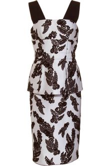 Marc Jacobs Embroidered Peplum Dress - Lyst