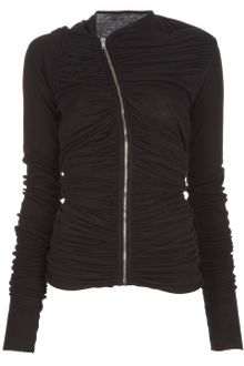 Rick Owens Lilies Ruched Zip Cardigan - Lyst