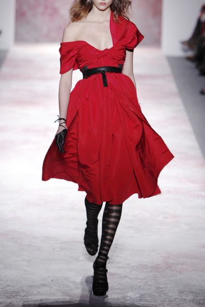 Prabal Gurung Draped Silkfaille Dress in Red - Lyst