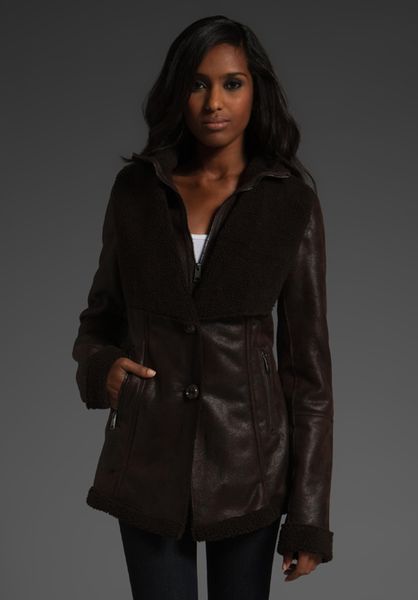 Soia & Kyo Kasey Shearling Jacket in Brown (moka) - Lyst