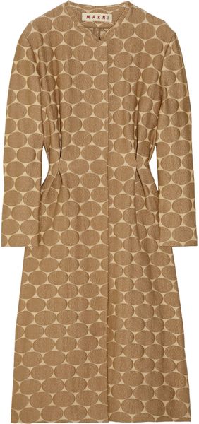 Marni Polka-dot Jacquard Cotton-blend Coat - Lyst