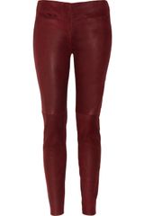 Miu Miu Waxed Stretch-leather Skinny Pants