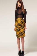ASOS Collection Asos Twisted Pencil Skirt in Tartan
