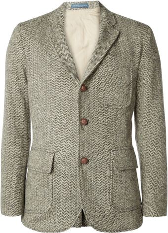  Rolling 3 Button Levien Herringbone Blazer 