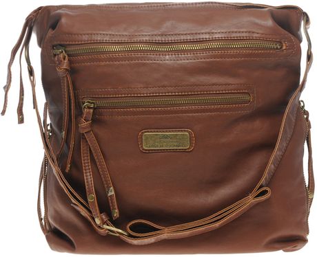 River Island Cross Body Slouch Bag in Brown | Lyst