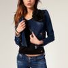 Miss Sixty Denim Biker Jacket With Corsage in Blue (denim) - Lyst