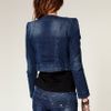 Miss Sixty Denim Biker Jacket With Corsage in Blue (denim) - Lyst