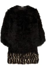 Miu Miu Metallic-flecked Feather Coat