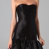 Reem Acra Silk Gazar Dress with Trimmed Hem in Black - Lyst