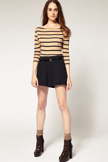 River Island Wool Short With Belt - Lyst