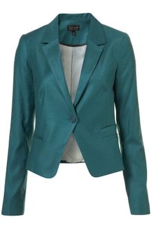 Topshop Shrunken Textured Blazer - Lyst