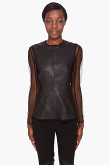 Karolina Zmarlak Leather Tulle Shell Blouse - Lyst