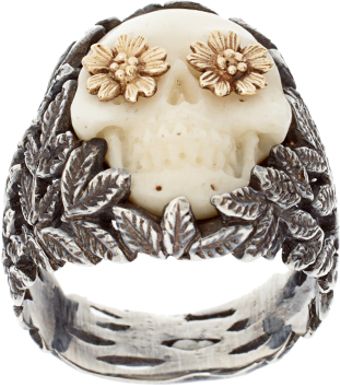 Zoe & Morgan Seeing Flowers Skull Ring - Lyst