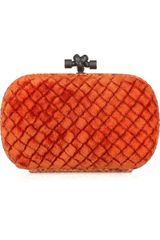 Bottega Veneta Intrecciato Velvet Knot Clutch