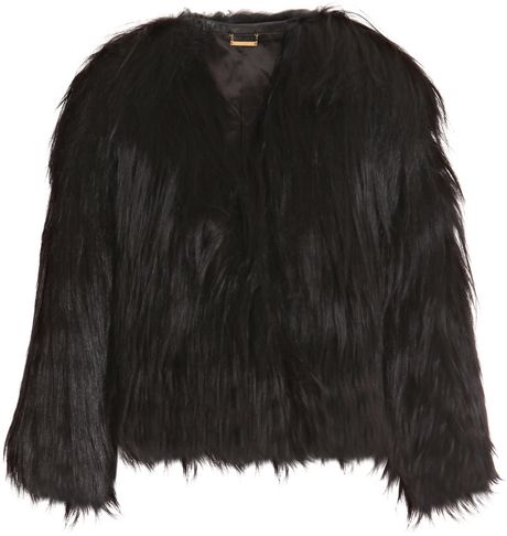 Diane Von Furstenberg Khiari Fur Coat in Black - Lyst