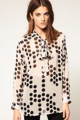 Full Circle Polka Dot Pussy Bow Shirt