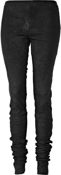 Rick Owens Textured-leather Leggings - Lyst