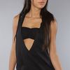 Rojas The Hooded Cut Out Back Tank in Black - Lyst