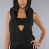 Rojas The Hooded Cut Out Back Tank in Black - Lyst