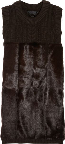 Burberry Prorsum Goat and Merino Woolblend Tunic in Brown - Lyst