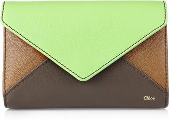 Chloé Color-block Leather Envelope Clutch - Lyst