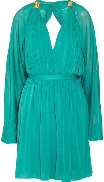 Halston Draped Crepe Dress - Lyst
