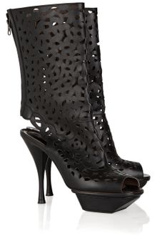 Marni Laser-cut Leather Calf Boots - Lyst