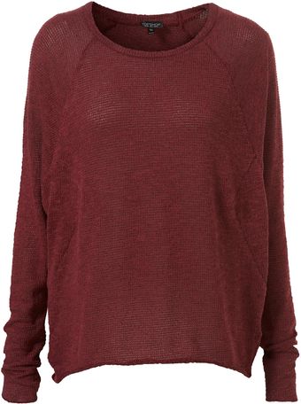 Topshop Oxblood Speckle Panel Sweat - Lyst