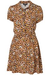 Topshop Animal Print Shirt Dress